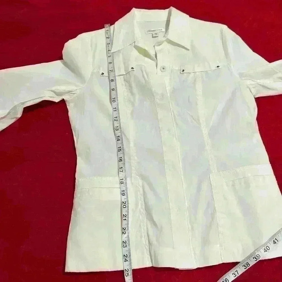 Coldwater Creek Off White Light Jacket - Size 8 - Picture 6 of 8